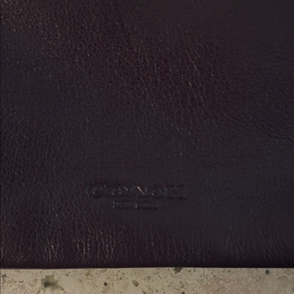 Elegant Coach Dark Plum Leather Cross-Body Bag - Picture 4 of 5